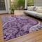 Homeroots 3' X 5' Purple And Charcoal Floral Medallion Washable Indoor Outdoor Area Rug 603191 - alternate 9