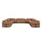Homeroots Chestnut Italian Leather Power Reclining U Shaped Twelve Piece Sectional With Console 634662 - alternate 1