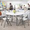 Regency Trestle 6 ft Round Folding Table and 6 Chairs Set, Blow Mold Plastic, Steel Frame, White TBM72RNDWH42WH - alternate 10