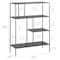 Homeroots 48" Gray Metal Four Tier Double Bookcase 527558 - alternate 6