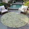 Homeroots 8' Artichoke Green Gray And Brown Round Floral Washable Indoor Outdoor Area Rug 597790 - alternate 8