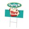 Signmission Order Here Die Cut Yard Sign & Stake outdoor plastic coroplast window, C-DC-1216-Order Here19 C-DC-1216-Order Here19 - alternate 1