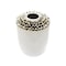 Homeroots 10" White Round Ceramic Table Vase With Sculptural Details 569275 - alternate 1