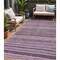 Homeroots 5' X 8' Plum And Lilac Striped Washable Indoor Outdoor Area Rug 615357 - alternate 1