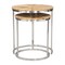 Homeroots Set of Two Natural And Silver Solid Wood And Iron Round Frame Nested Tables 576792 - alternate 1
