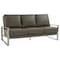 Leisuremod Jefferson Contemporary Leather Sofa with Silver Frame, Grey JAS77GR-L - alternate 1
