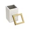 Gatco Modern Square 3 Gal. Wastebasket, Matte Pearl/Brass Lid 1935B - alternate 4