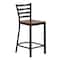 Flash Furniture HERCULES Black Ladder Back Metal Restaurant Counter Stool - Cherry Wood Seat XU-DG697BLAD-24-CHYW-GG - alternate 10