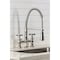 Kingston Brass Double-Handle Deck-Mount Pre-Rinse Bridge Kitchen Faucet, Polished Nickel GS1276BEX - alternate 6