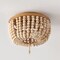 Jonathan Y Allison 10" 2-Light Shabby Chic Farmhouse Wood Beaded/Metal LED Flush Mount, Antique Gold/Cream JYL9074A - alternate 9