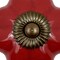 Homeroots Set of Six Red Floral Knob Ceramic Drawer Pull Knobs, 6PK 635767 - alternate 4