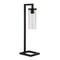 Homeroots 26" Black Metal Arched Table Lamp With Clear Seeded Cylinder Shade 524450 - alternate 1