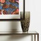 Homeroots 15" Dark Olive Green And Gold Branch Patterned Glass And Aluminum Table Vase 574250 - alternate 9