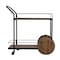 Homeroots Natural and Black Iron And Reclaimed Wood Rolling Bar Cart With Wine Storage 402575 - alternate 1