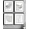Homeroots Set Of Four Linear Acoustic Black Framed Print Wall Art, 4PK 525908 - alternate 4