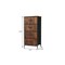 Homeroots 18" Black And Brown Fabric Metal And Wood Four Drawer Dresser 635732 - alternate 5