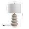 Jonathan Y Juniper 26" Modern Minimalist Resin Stacked Ovoid LED Lamp, Antique White JYL5506A - alternate 9