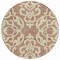 Homeroots 8' Taupe And Ivory Round Damask Washable Indoor Outdoor Area Rug 614463 - alternate 7