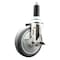 Service Caster 5 Inch 316SS Thermoplastic Rubber Swivel 1-3/8 Inch Expanding Stem Caster Brake SCC-SS316EX20S514-TPRB-TLB-138 - alternate 1