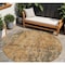 Homeroots 8' Copper And Brown Round Abstract Washable Indoor Outdoor Area Rug 606052 - alternate 1
