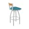 Holland Bar Stool Co Revelle 36in Swivel Extra Tall Bar Stool, Anodized Nickel Finish, Medium Back and Graph Tidal Seat 881 - alternate 11