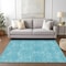 Homeroots 3' X 5' Aqua And Ivory Geometric Washable Indoor Outdoor Area Rug 614047 - alternate 9