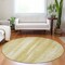Homeroots 8' Gold Wheat And Ivory Round Botanical Leaves Washable Indoor Outdoor Area Rug 581980 - alternate 8
