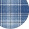 Homeroots 8' Navy Blue Black And Ivory Round Plaid Washable Indoor Outdoor Area Rug 596347 - alternate 8