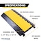Kable Kontrol Cable Ramp, 2.95 in H, 35.43 in L, 19.685 in W, 3 Channel, Polyurethane/Rubber, Black, Yellow CP9986 - alternate 6