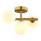 Vaxcel Graham 13-in W Gold Brass Semi Flush Ceiling Light Fixture White Frosted Globes C0318 - alternate 1