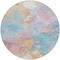 Homeroots 8' Teal Blue Gold And Pink Round Abstract Washable Indoor Outdoor Area Rug 618558 - alternate 7