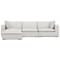 Homeroots 125" Gray Fabric Sofa With Ottoman With Brown Legs 641075 - alternate 6