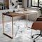 Martha Stewart 23.5 in. D X 47.25 in. W X Engineered Wood, Steel, Walnut Top/Polished Brass Frame XU-M-BLK-106-BR-GLD-MS - alternate 9