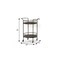 Homeroots Dark Gray Iron And Solid Wood Round Rolling Bar Cart 490202 - alternate 7