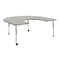 Flash Furniture Commercial Adjustable Height Horseshoe Activity Table with Locking Casters-LTGY XU-A6066-HRSE-LTGRY-T-P-CAS-GG - alternate 1