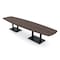 Skutchi Designs Arc Rectangle Meeting Room Table, 45 in W, 168 in L, Brown HAR-AREC-48x168-DOU.BK-H3041 - alternate 1