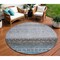 Homeroots 8' Blue Gray And Charcoal Round Southwestern Washable Indoor Outdoor Area Rug 605129 - alternate 1