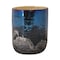 Homeroots 5" Navy Blue And Silver Abstract Glass Tabletop Pillar Candle Holder 634831 - alternate 4
