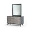 Homeroots 40" Black Ash Veneer Rectangle Wall Mounted Dresser Mirror Engineered Wood Framed 483381 - alternate 7