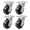 Hyw Products Heavy Duty Caster Set 5in Phenolic Wheels, 4 Swivel, 4PK 40-50S-A1-PH-4 - alternate 1