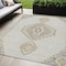 Homeroots 5' X 8' Ivory Gray And Brown Oriental Washable Indoor Outdoor Area Rug 598419 - alternate 1