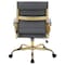 Leisuremod Benmar Leather Office Chair with Gold Frame, Grey BOG19GRL - alternate 7