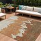 Homeroots 9' X 12' Orange And Brown Abstract Washable Indoor Outdoor Area Rug 613648 - alternate 1