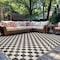 World Rug Gallery Contemporary Checkered Weather Resistant Reversible Indoor/Outdoor Rug 7 ft 10 in x 10 ft Black WR114BLACK8X10 - alternate 1