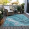 Homeroots 5' X 8' Teal Blue Gray And Ivory Abstract Washable Indoor Outdoor Area Rug 618209 - alternate 9