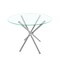 Fab Glass And Mirror 42in Flat Round Hydra Dining Table with 1/2in Thick Clear Glass Top and Chrome Finish Base, Elega DT-0142CH - alternate 1