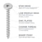 Teks #10 x 1-1/2 in Standing Seam Panel Roofing Screw, Pancake Head, Star Drive, w/ T-25 Bit, Zinc, 100PK 21605 - alternate 6