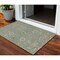 Homeroots 3' X 5' Artichoke Green Ivory And Coral Floral Washable Indoor Outdoor Area Rug 604761 - alternate 1