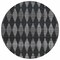Homeroots 8' Charcoal Round Geometric Washable Indoor Outdoor Area Rug 577033 - alternate 8