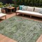 Homeroots 9' X 12' Artichoke Green And Gray Floral Medallion Washable Indoor Outdoor Area Rug 616614 - alternate 1